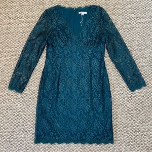 Simply Liliana Lace Overlay Dress - Hunter Green